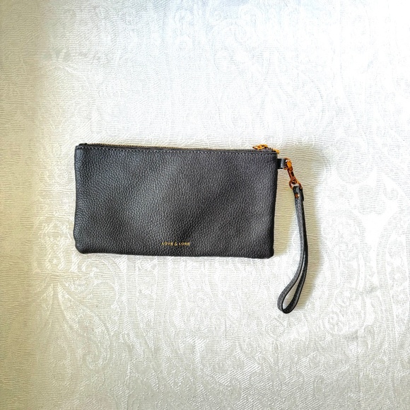 Love & Lore wristlet clutch grey with copper fastener, grey vegan leather - Picture 3 of 8